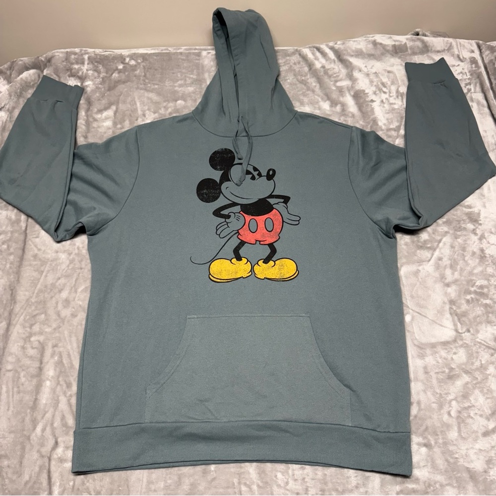 Disney Mickey Mouse Classic Graphic Hoodie Sweatshirt Sage Green 2XL